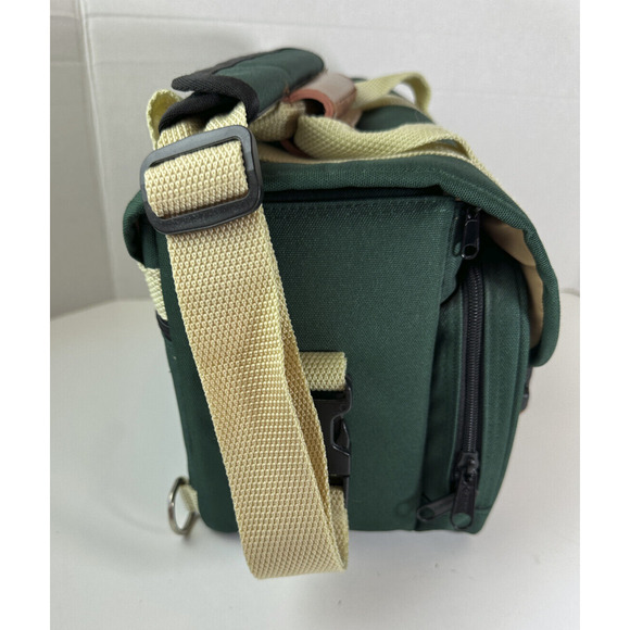 Retro Canon Camera Bag Organizer Green Pockets Shoulder Strap DSLR Carry Case - Picture 7 of 15